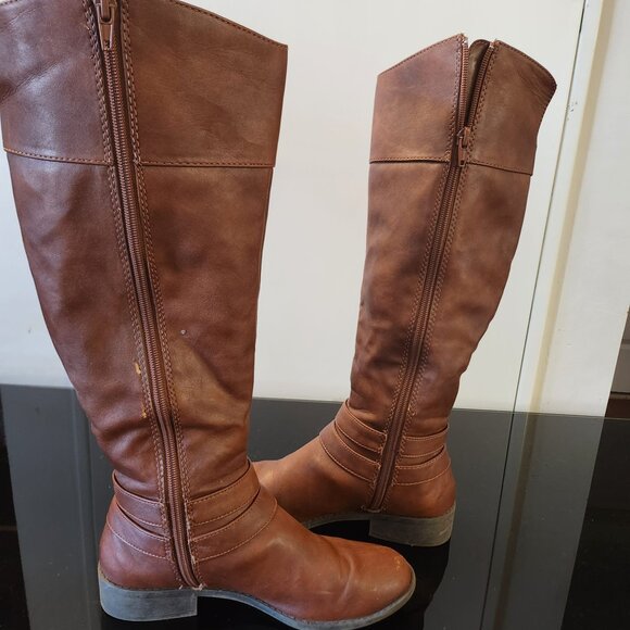 Lower East Side Women’s Brown Knee-High Riding Boots – Size 6 - Picture 3 of 4